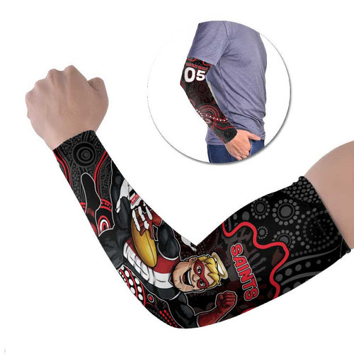 Custom Saints Football Arm Sleeves Aboriginal Dot Art Pattern