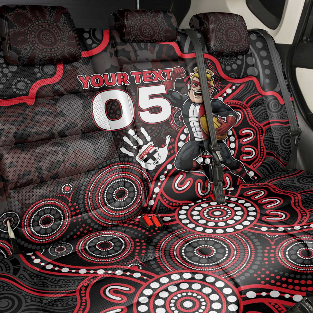 Custom Saints Football Back Car Seat Cover Aboriginal Dot Art Pattern