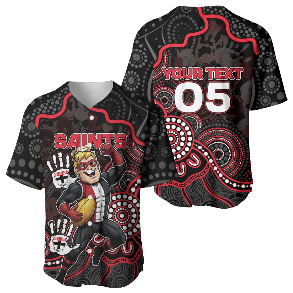 Custom Saints Football Baseball Jersey Aboriginal Dot Art Pattern