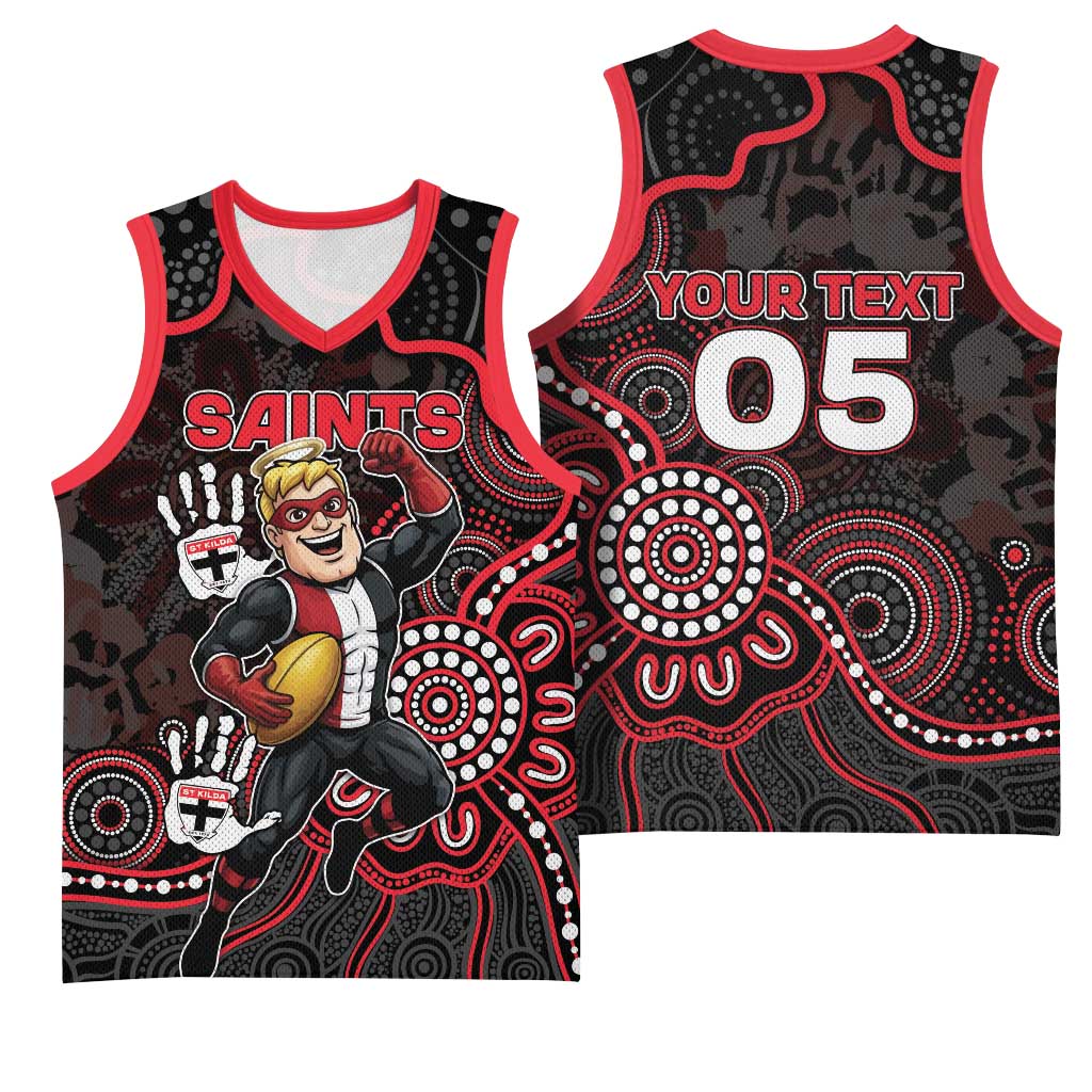 Custom Saints Football Basketball Jersey Aboriginal Dot Art Pattern