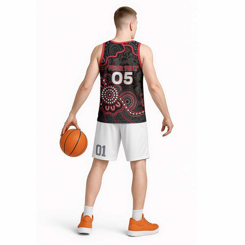 Custom Saints Football Basketball Jersey Aboriginal Dot Art Pattern