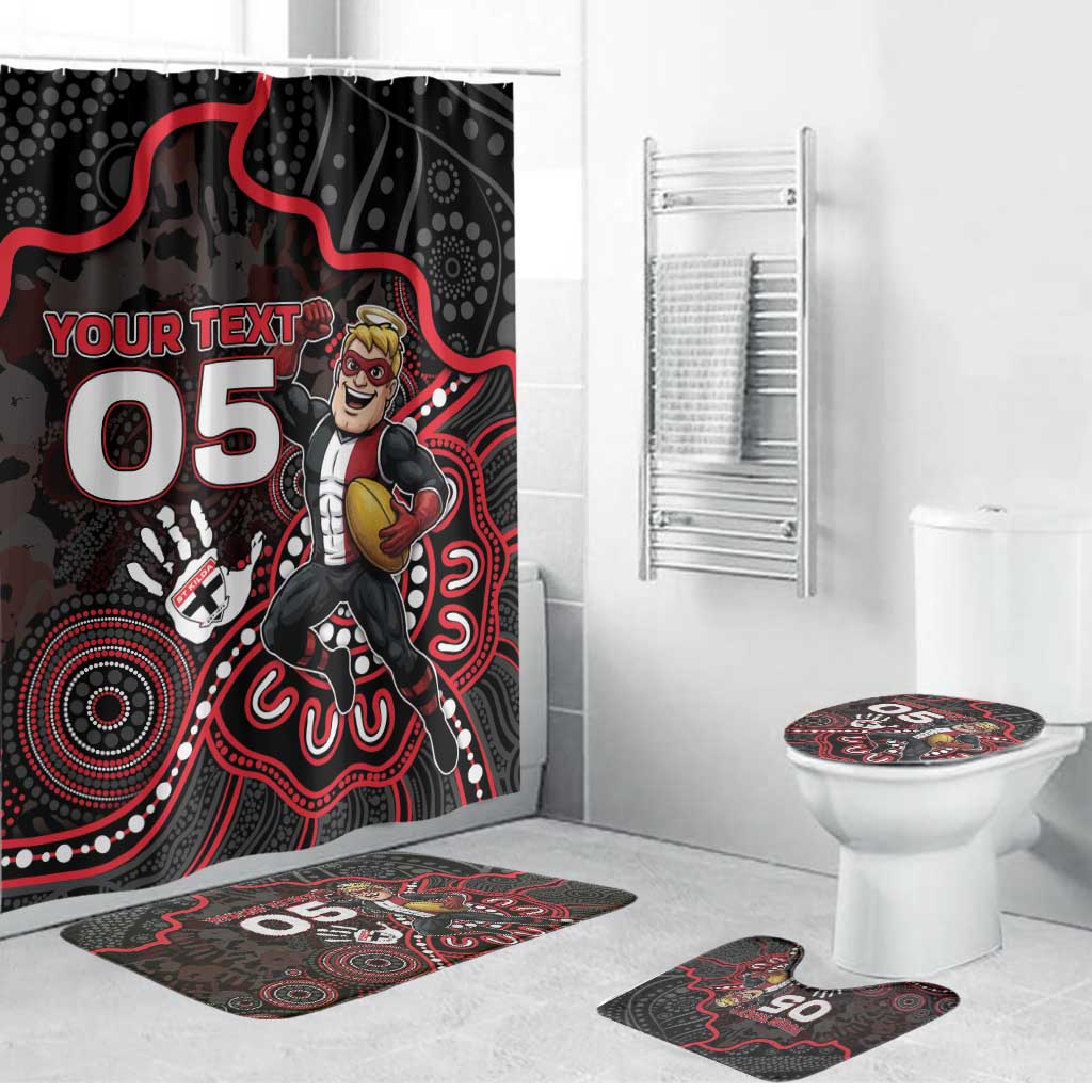 Custom Saints Football Bathroom Set Aboriginal Dot Art Pattern