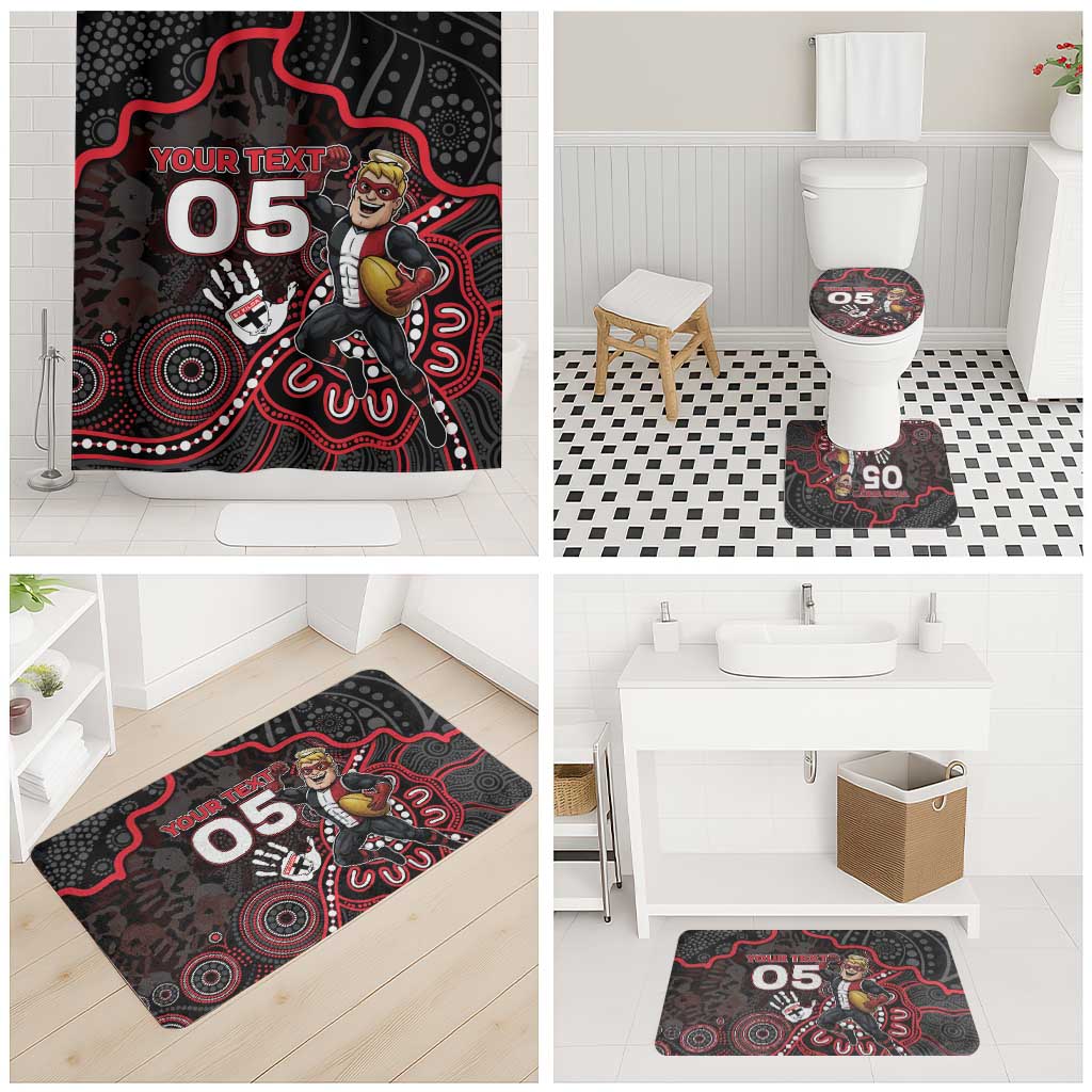 Custom Saints Football Bathroom Set Aboriginal Dot Art Pattern