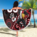 Custom Saints Football Beach Blanket Aboriginal Dot Art Pattern