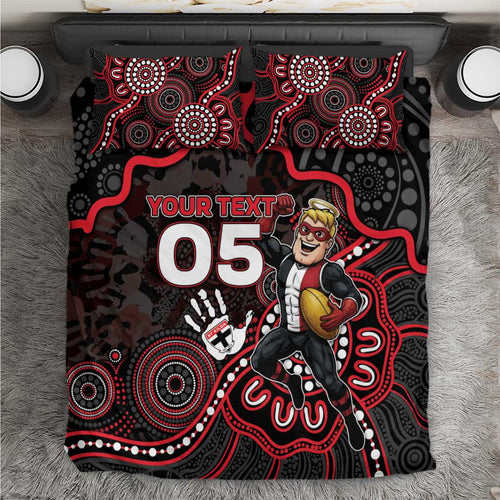 Custom Saints Football Bedding Set Aboriginal Dot Art Pattern