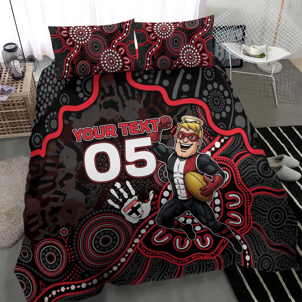 Custom Saints Football Bedding Set Aboriginal Dot Art Pattern