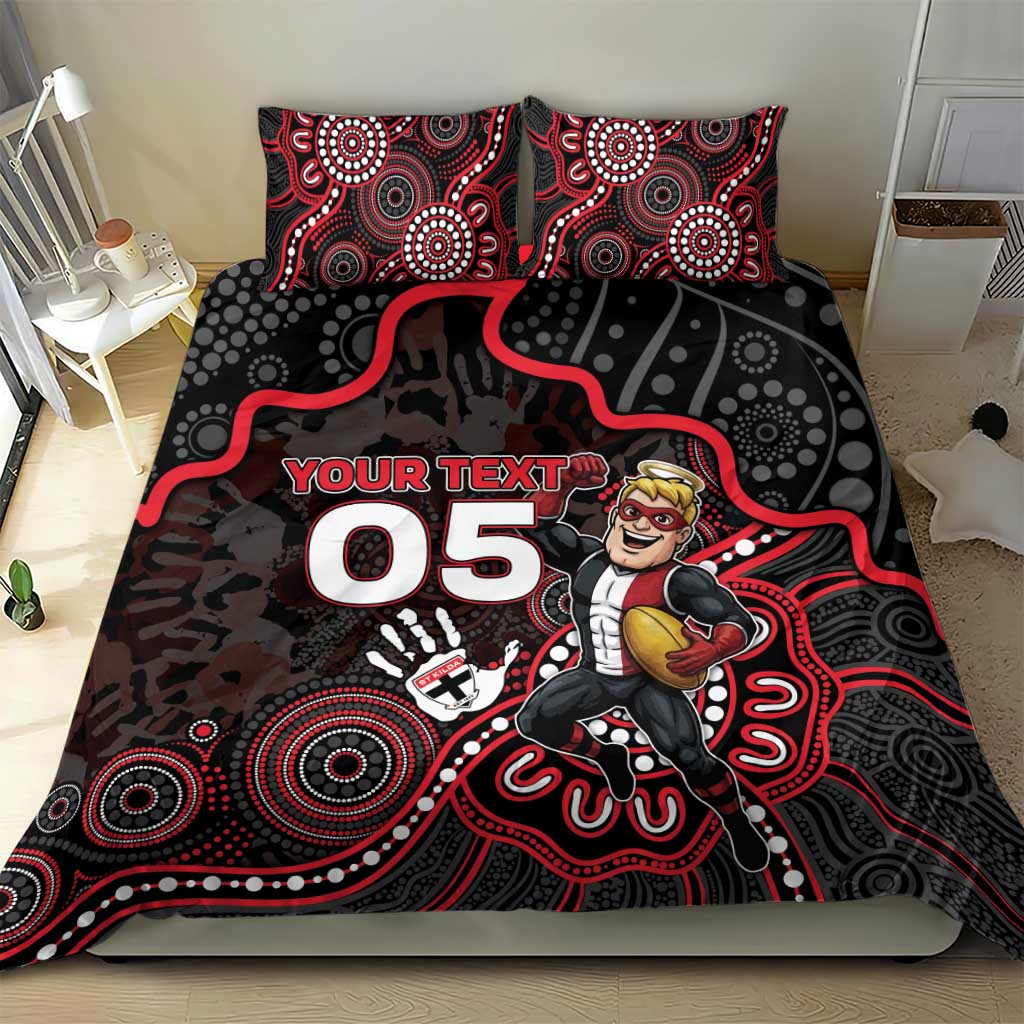 Custom Saints Football Bedding Set Aboriginal Dot Art Pattern