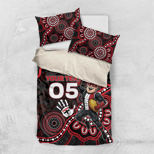 Custom Saints Football Bedding Set Aboriginal Dot Art Pattern