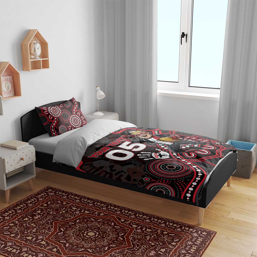 Custom Saints Football Bedding Set Aboriginal Dot Art Pattern