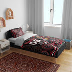 Custom Saints Football Bedding Set Aboriginal Dot Art Pattern