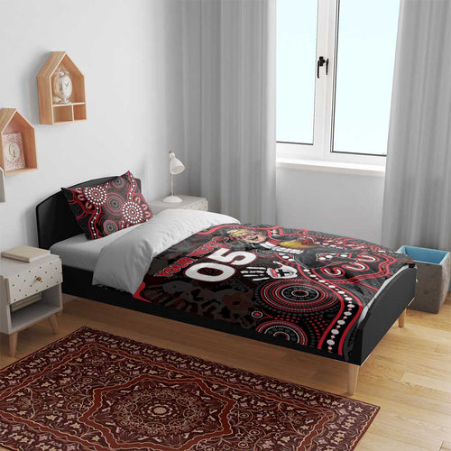 Custom Saints Football Bedding Set Aboriginal Dot Art Pattern