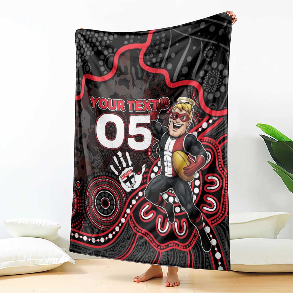 Custom Saints Football Blanket Aboriginal Dot Art Pattern