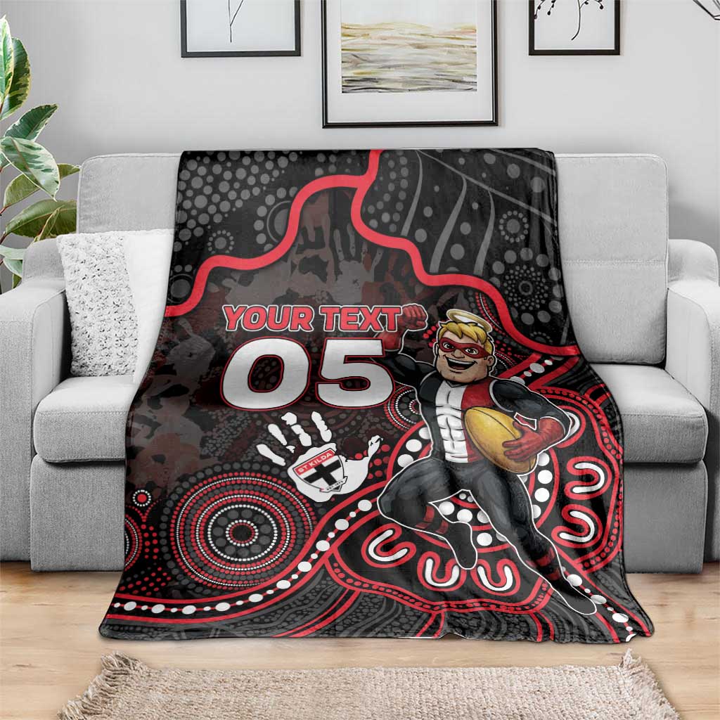 Custom Saints Football Blanket Aboriginal Dot Art Pattern