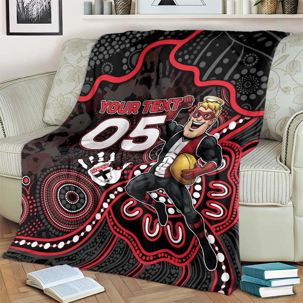 Custom Saints Football Blanket Aboriginal Dot Art Pattern