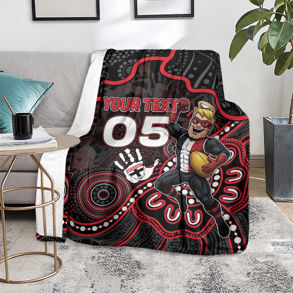 Custom Saints Football Blanket Aboriginal Dot Art Pattern