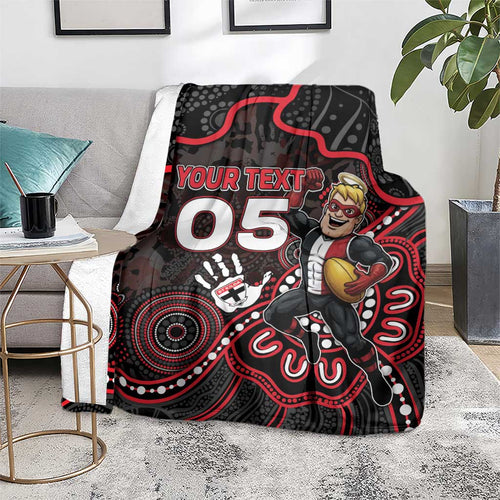 Custom Saints Football Blanket Aboriginal Dot Art Pattern