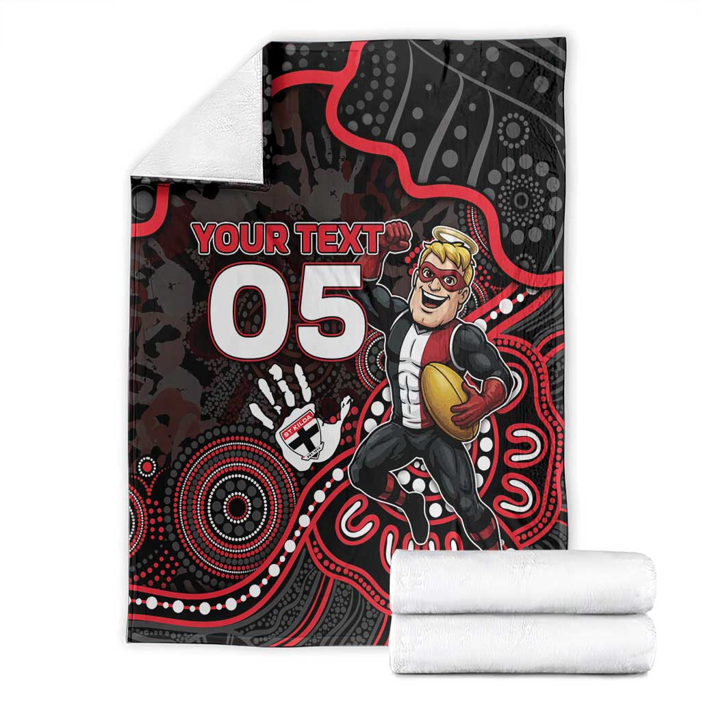 Custom Saints Football Blanket Aboriginal Dot Art Pattern