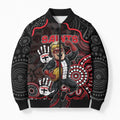 Custom Saints Football Bomber Puffer Jacket Aboriginal Dot Art Pattern