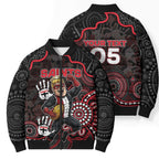 Custom Saints Football Bomber Puffer Jacket Aboriginal Dot Art Pattern