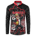 Custom Saints Football Button Sweatshirt Aboriginal Dot Art Pattern