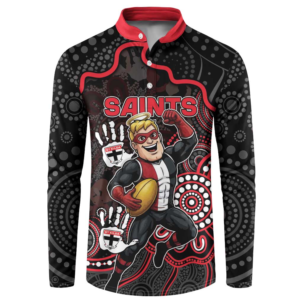 Custom Saints Football Button Sweatshirt Aboriginal Dot Art Pattern
