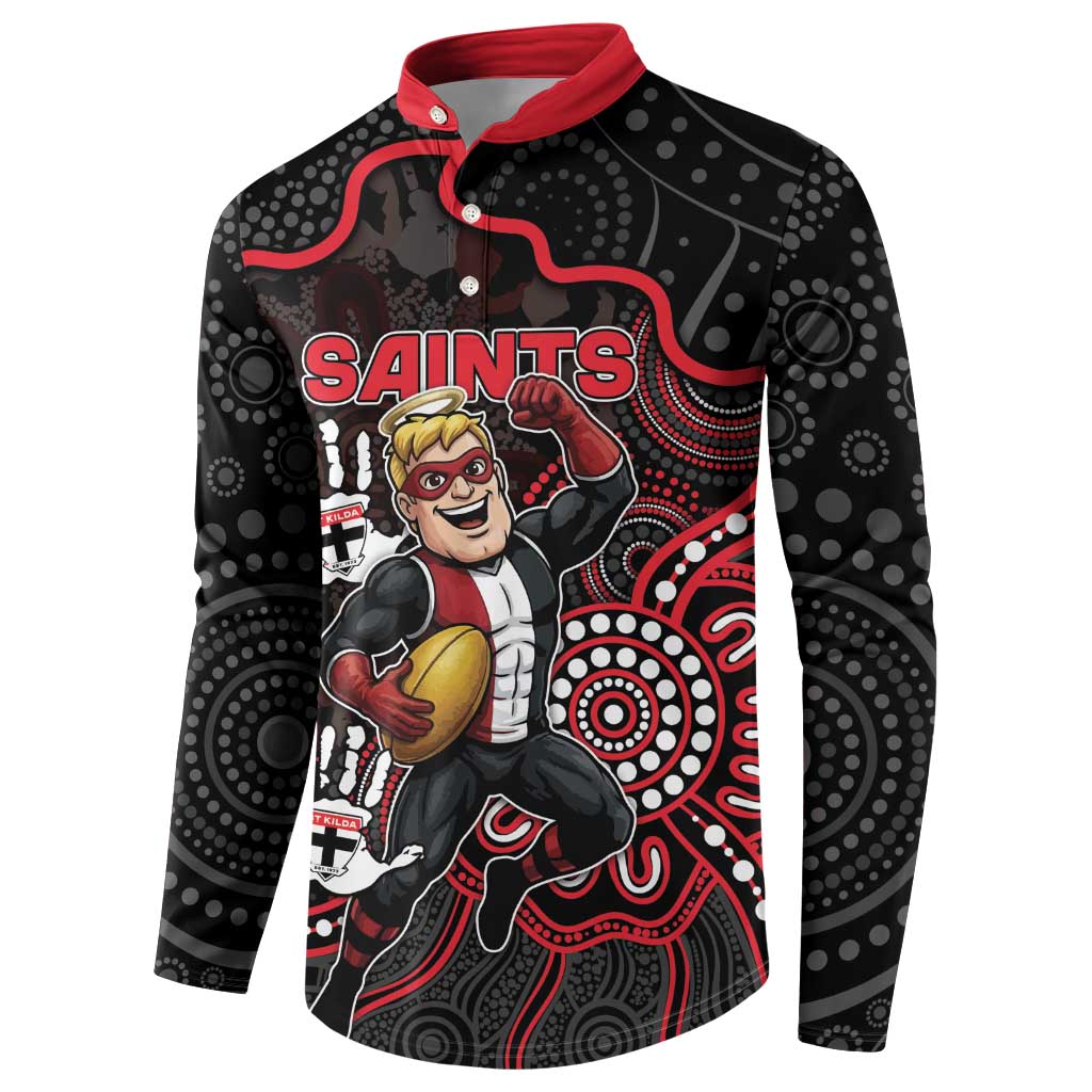 Custom Saints Football Button Sweatshirt Aboriginal Dot Art Pattern