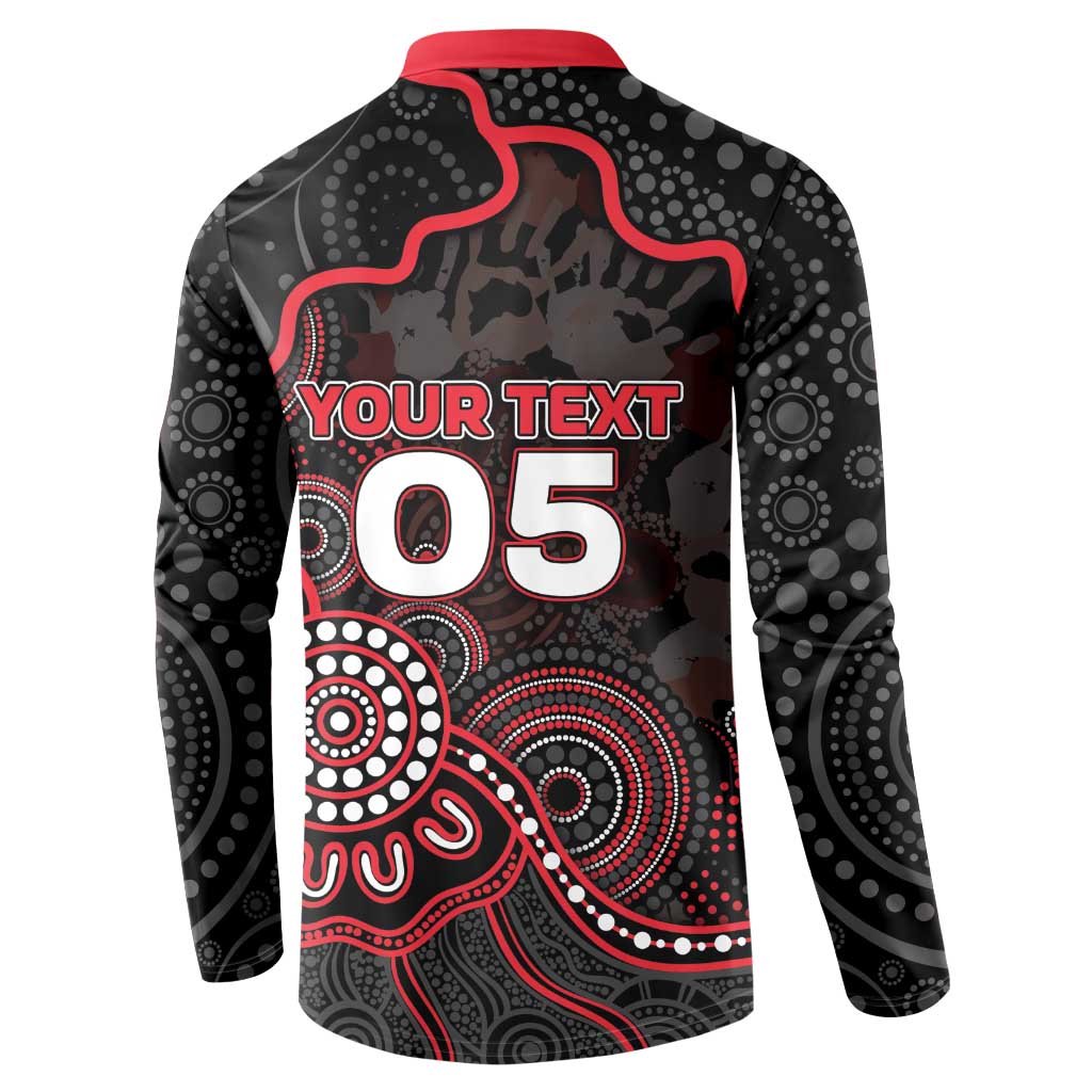 Custom Saints Football Button Sweatshirt Aboriginal Dot Art Pattern