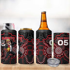 Custom Saints Football 4 in 1 Can Cooler Tumbler Aboriginal Dot Art Pattern