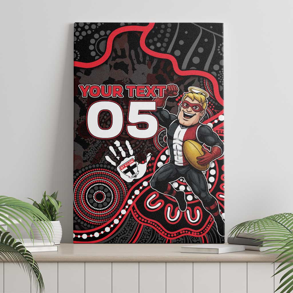 Custom Saints Football Canvas Wall Art Aboriginal Dot Art Pattern