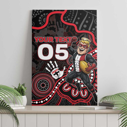 Custom Saints Football Canvas Wall Art Aboriginal Dot Art Pattern