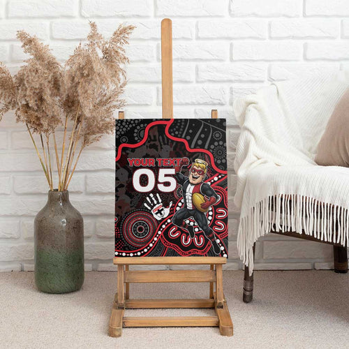 Custom Saints Football Canvas Wall Art Aboriginal Dot Art Pattern