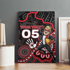 Custom Saints Football Canvas Wall Art Aboriginal Dot Art Pattern