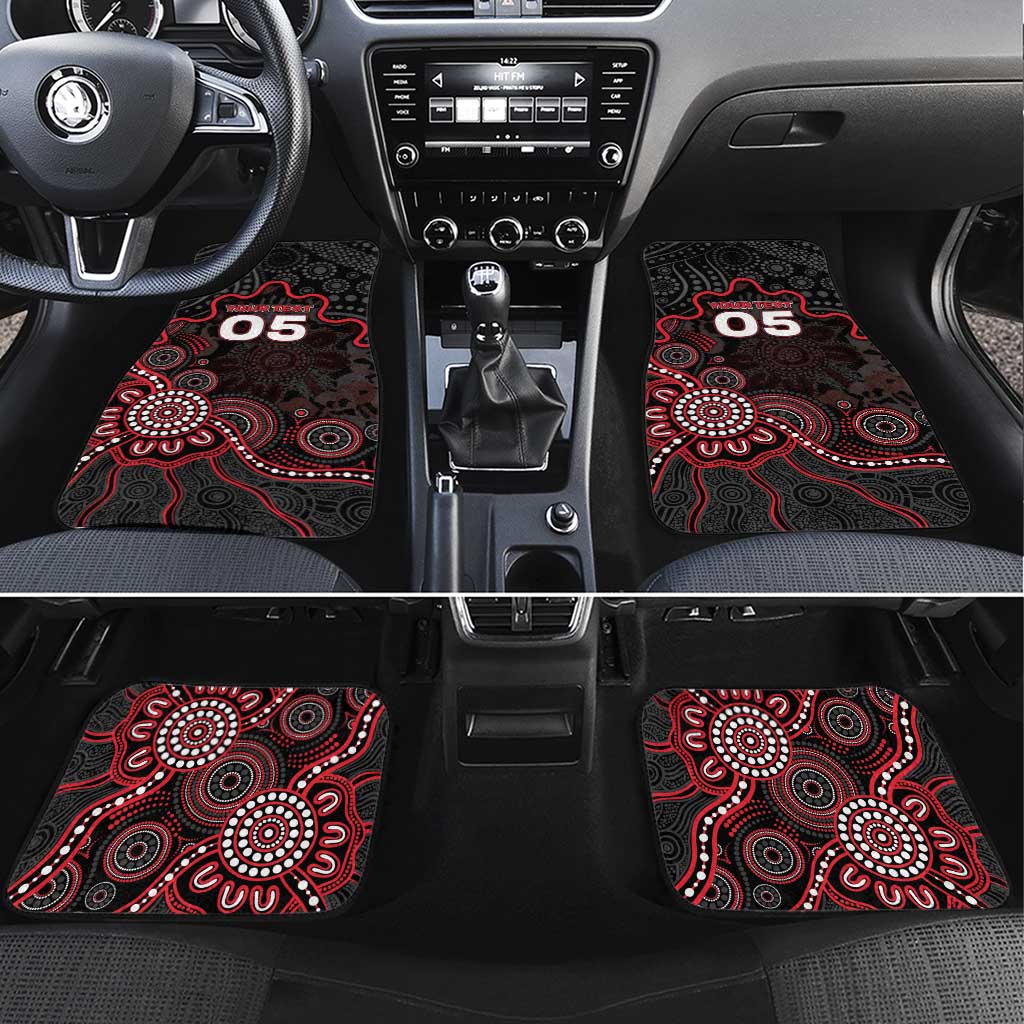 Custom Saints Football Car Mats Aboriginal Dot Art Pattern
