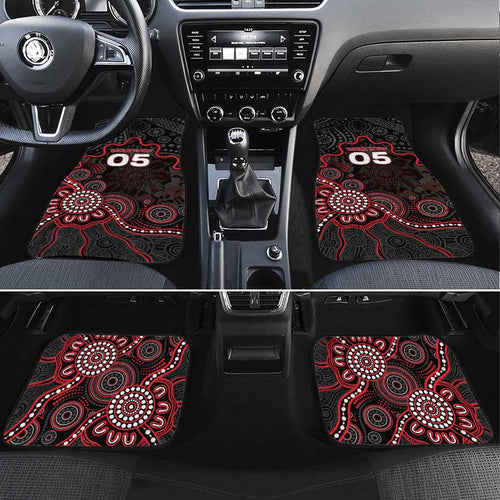 Custom Saints Football Car Mats Aboriginal Dot Art Pattern