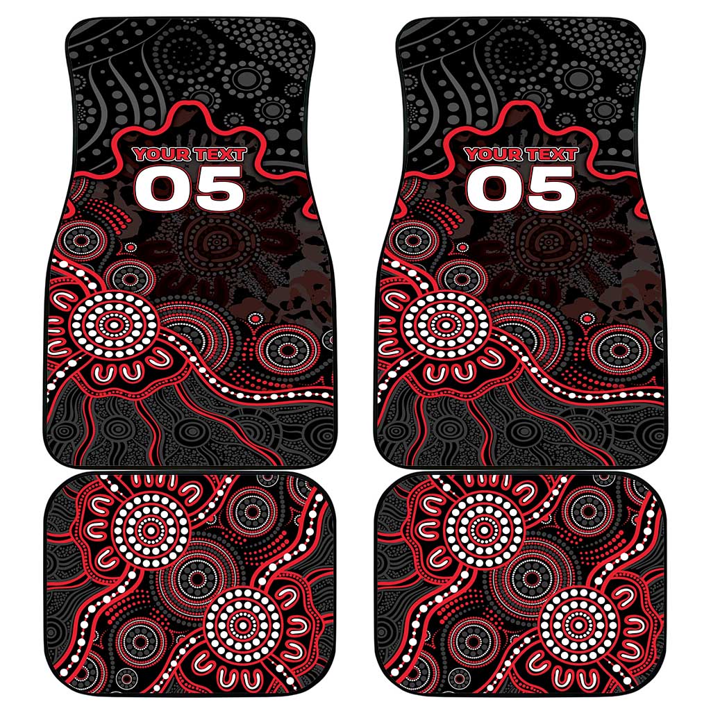Custom Saints Football Car Mats Aboriginal Dot Art Pattern