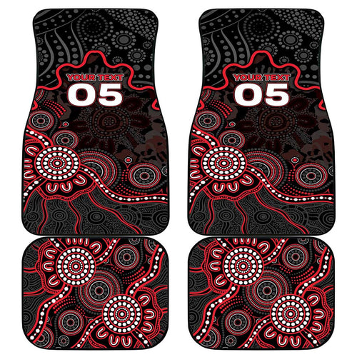 Custom Saints Football Car Mats Aboriginal Dot Art Pattern