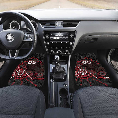 Custom Saints Football Car Mats Aboriginal Dot Art Pattern
