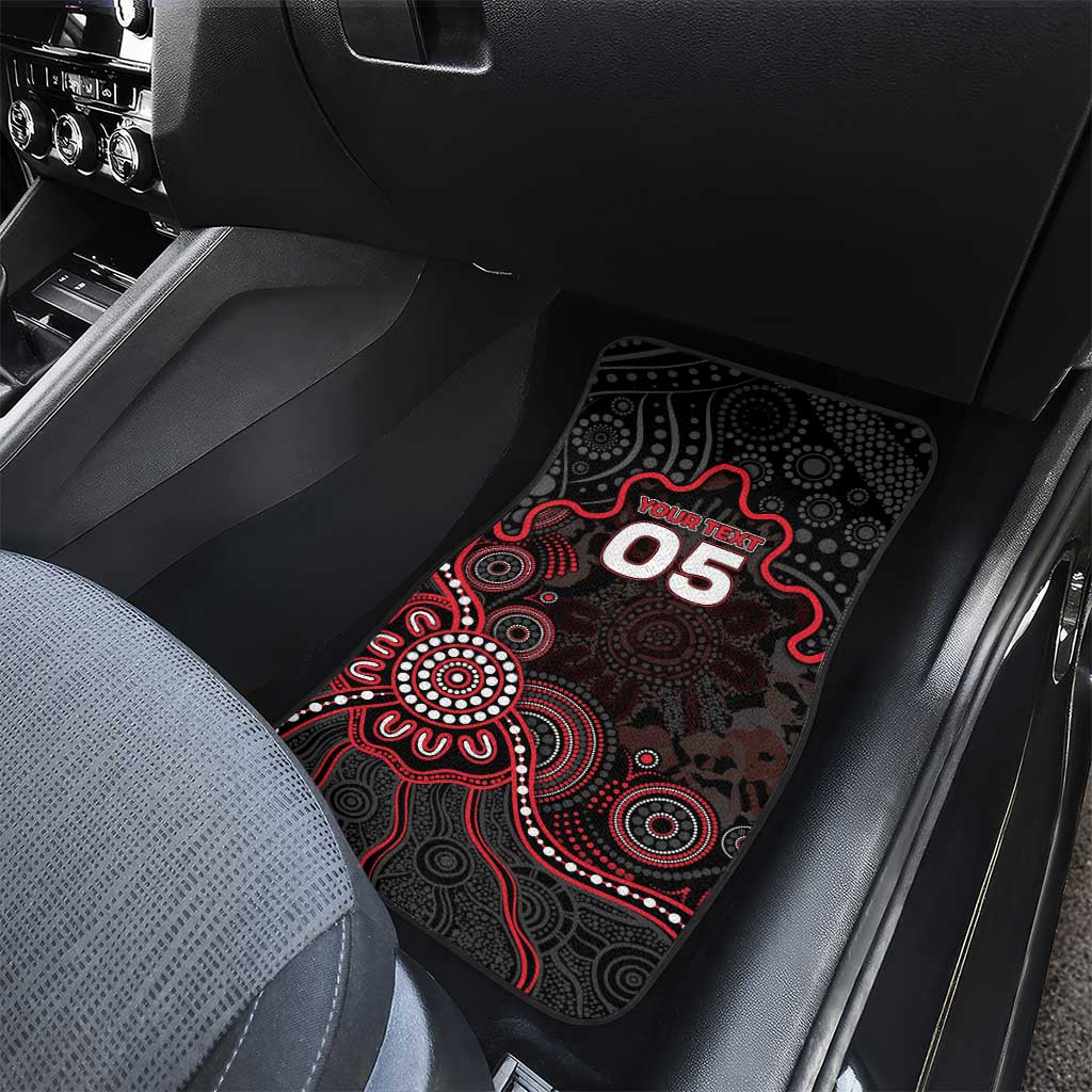 Custom Saints Football Car Mats Aboriginal Dot Art Pattern