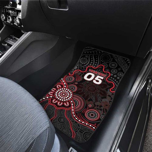 Custom Saints Football Car Mats Aboriginal Dot Art Pattern