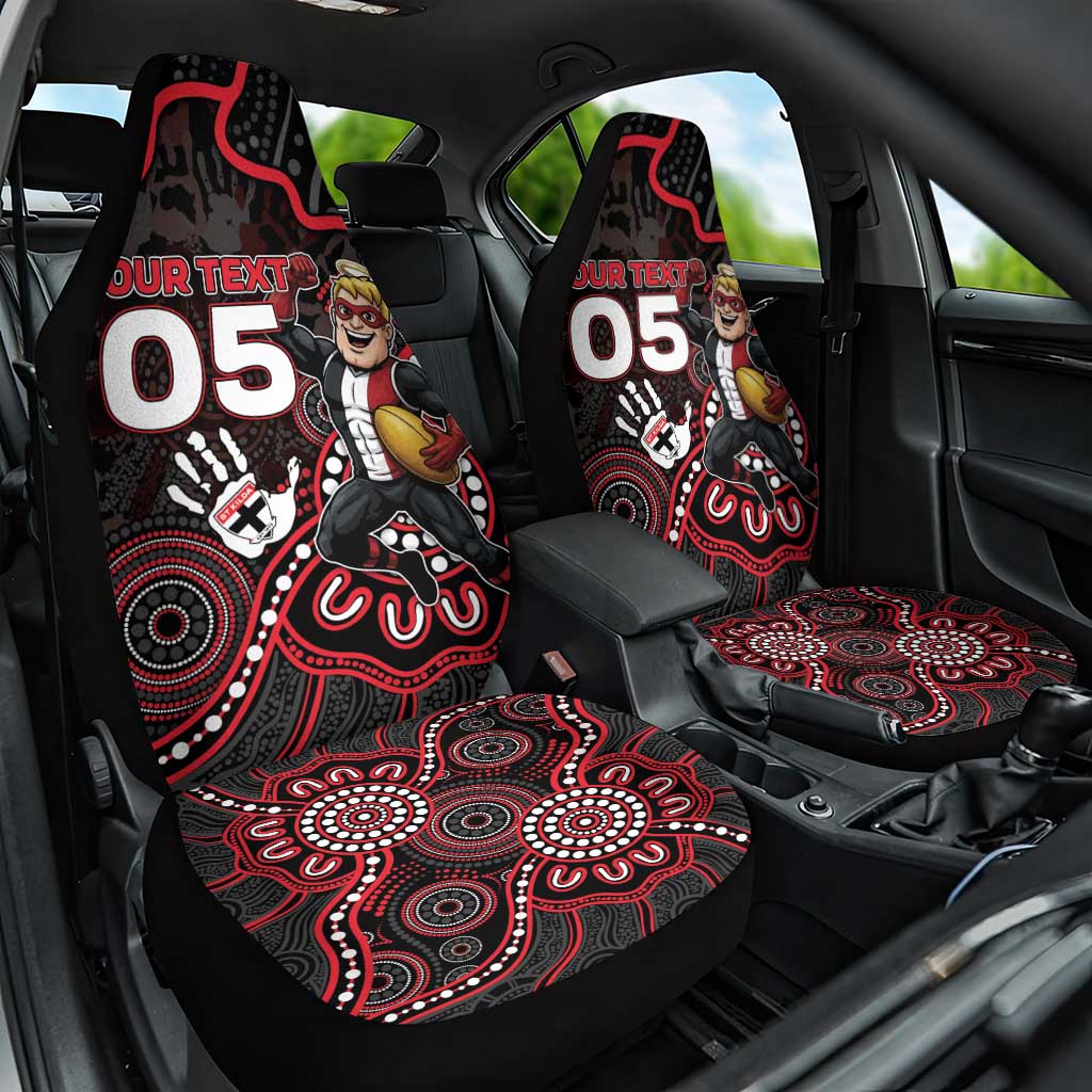 Custom Saints Football Car Seat Cover Aboriginal Dot Art Pattern