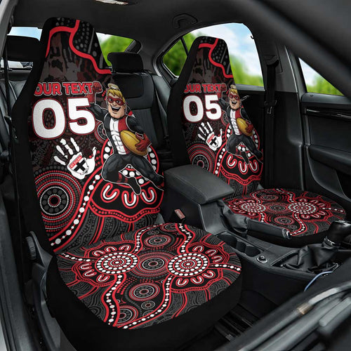 Custom Saints Football Car Seat Cover Aboriginal Dot Art Pattern
