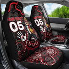 Custom Saints Football Car Seat Cover Aboriginal Dot Art Pattern