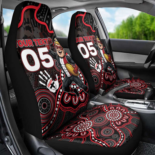 Custom Saints Football Car Seat Cover Aboriginal Dot Art Pattern