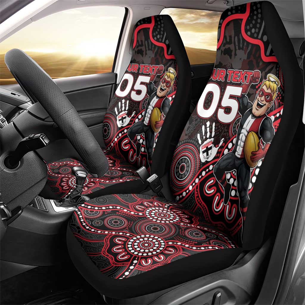 Custom Saints Football Car Seat Cover Aboriginal Dot Art Pattern