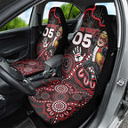 Custom Saints Football Car Seat Cover Aboriginal Dot Art Pattern
