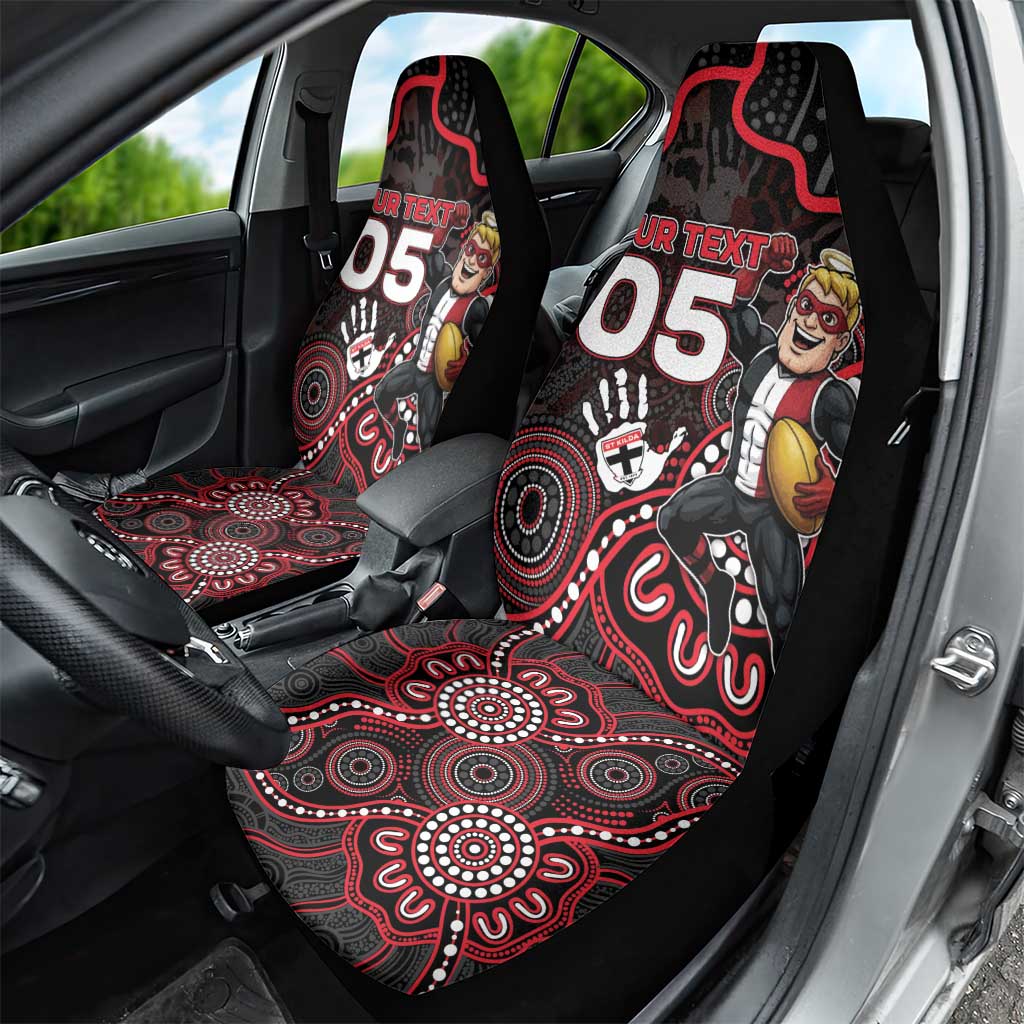 Custom Saints Football Car Seat Cover Aboriginal Dot Art Pattern