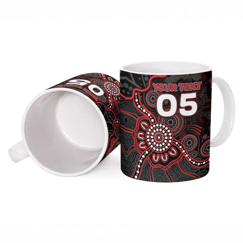 Custom Saints Football Ceramic Mug Aboriginal Dot Art Pattern