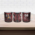 Custom Saints Football Ceramic Mug Aboriginal Dot Art Pattern