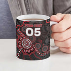 Custom Saints Football Ceramic Mug Aboriginal Dot Art Pattern