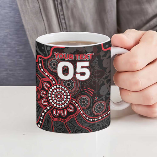 Custom Saints Football Ceramic Mug Aboriginal Dot Art Pattern